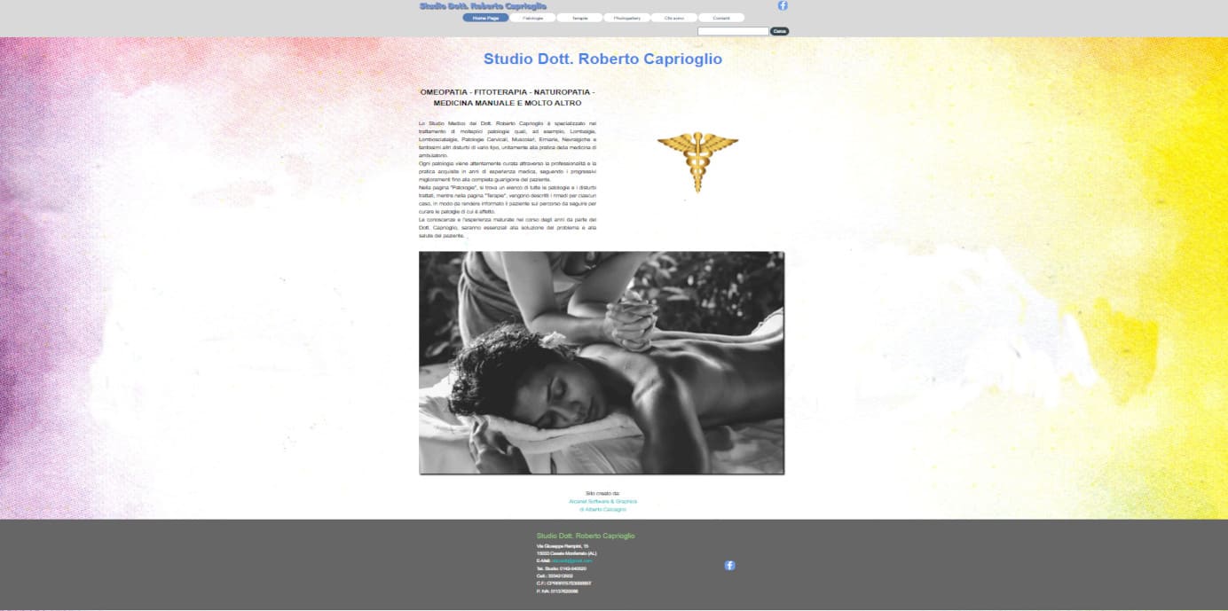 Sito Web Roberto Caprioglio - Realizzato da Alcanet Software & Graphics